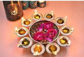 Traditional Diya Urli Bowl Tealight Holder, Festive Home Decor, Diwali Decoration, Wedding Gift, Tea Party Decor, Diwali Gift, Wedding Decor